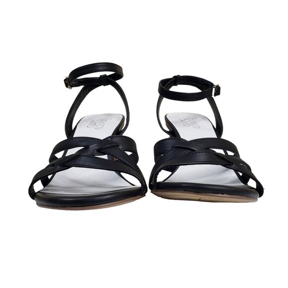 Franco Sarto Womens 9 Olina 2 Wicker Block Heel Ankle Strap Sandal NEW - Picture 3 of 11